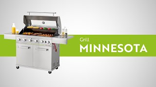 BBQ Gasgrill Minnesota - Großer Grillwagen mit 6 Brennern und 1 Seitenbrenner