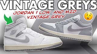 VINTAGE GREY! Air Jordan 1 Low (Not OG Silhouette) and mid Vintage Grey preview and sizing #shorts