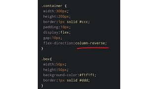 CSS flex-direction property (column-reverse)