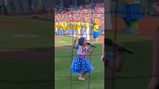 Amazing! 8-yeat-old Mirabel Weston rocks the house! #fenwaypark #redsox #viral #shorts