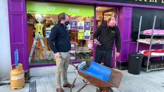 Our famous wheelbarrow and donation to charity