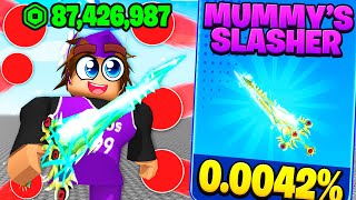 SPENDING $8,426,987 On RARE MUMMY SLASHER in BLADE BALL 😱