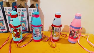 Unboxing and Review of SKI Polo Spiderman, Frozen, Avengers, Barbie Print Water Bottle 550 ml