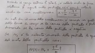 Elettricita': Moto di Carica in Campo Elettrico Uniforme