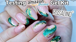 TRENDING GREEN MARBLE NAILS!☘️ Using ROSALIND Gel Kit ❗️| KMF Nails Design