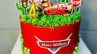 RED SOFT ICING Lightening Mcqueen Cake!! #cars