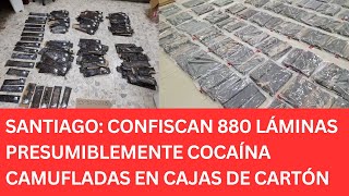 CONFISCAN 880 LÁMINAS PRESUMIBLEMENTE COCAÍNA CAMUFLADAS EN CAJAS DE CARTÓN