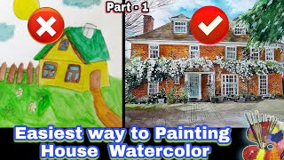 WATERCOLOUR HOUSE PAINTING FOR BEGINNERS | Class-1. #watercolor #watercolorpainting #art