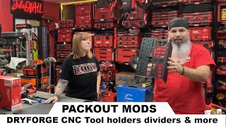 Dryforge has so many MODS for the Milwaukee Tool PACKOUT SYSTEM. Tool organizers, dividers, CNC HDPE