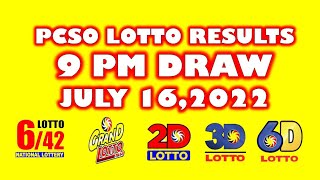 9Pm Lotto Result Today July 16,2022 I 6/42,6/55,2D,3D,6D lRecap of Result