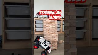 Meditative Jenga Tower Crash #legomonsterjam #legotruck #jengatower