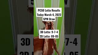 PCSO Lotto Results Today March 4, 2023 5PM DRAW #lottoresult #shortvideo #5pmdraw #pcso