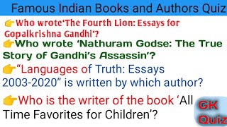 Famous Indian Books and Authors for Competitive exams||Indian Books and Authors gk||GK||Part-1