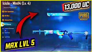 ICICLE MINI14 LUCKY SPIN OPENING PUBG MOBILE | NEW LUCKY SPIN PUBG MOBILE | MAXED LEVEL 5 |