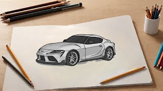 "Step-by-Step: Drawing a Toyota Supra MK5"