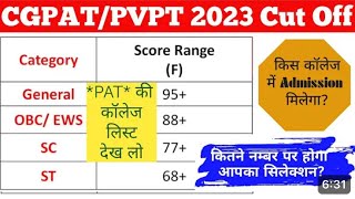 CGPAT-2023 Exam cut off कितना हैं ओर किस College में Admission मिलेगा/Mkg.