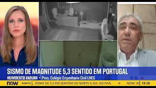 Análise | Presidente do Colégio de Engenharia Civil sobre o Sismo de sentido em Portugal | Now Canal