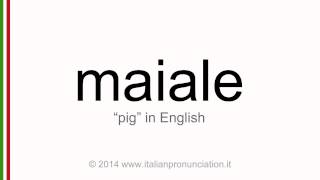 Correct italian pronunciation of maiale, pig