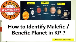 How to Identify Malefic / Benefic Planet in KP ?