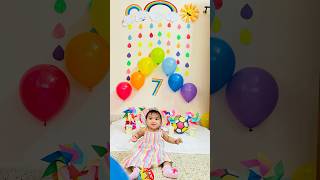 Happy 7 months rainbow theme bday🌈😍 #birthday #monthlyphotoshoot #youtubeshorts #shorts #trending