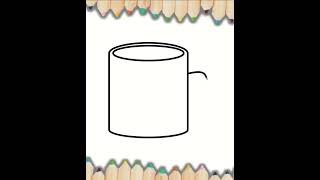 #shorts How to draw ☕ HOT COFFEE CUP☕ Step By Step #cute #draw #ytshorts #youtuber #cute