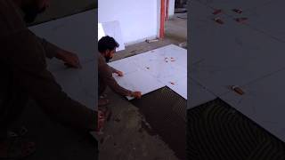 Floor Tile Fitting Process#construction #youtubeshorts #bedroom #floor #short