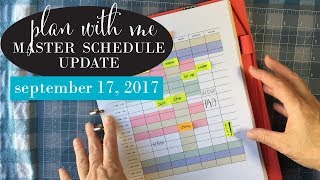 PWM September 17, 2017, Plan with me, weekly master schedule, Martha Steward Discbound Planner