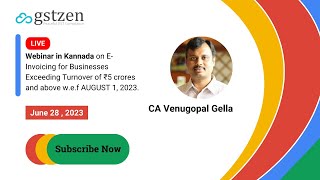 Webinar on E-Invoicing for 5Cr+ Turnover in Kannada