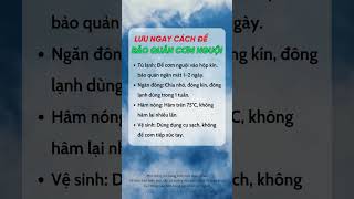 Lưu Ngay Cách Để Bảo Quản Cơm Nguội Ngay Nhé #duocsihuongtra #suckhoe #shortsviral