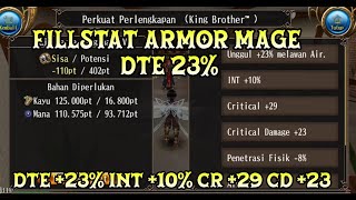 Fillstat Armor Mage DTE 23% | DTE +23% INT +10% CR 29 CD 23 SR 97 #toramonline #toramonlineindonesia