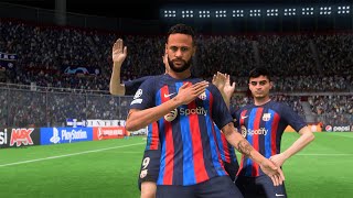 FIFA23 - NEYMAR MARCA EM ESTREIA! JOGÃO ELETRIZANTE CHAMPIONS LEAGUE INTER vs. BARCELONA