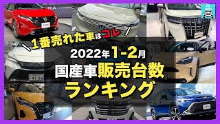 【2022年1-2月国産車販売台数ランキング】1番売れたクルマはどれだ!?カローラクロス・ルーミー・アルファード・ハリアー・ヴェゼル・ライズ・ヤリスクロス・ヴォクシー・ノア・ノートetc 発表します！