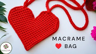 Macrame Heart Shape Bag Tutorial ❤️