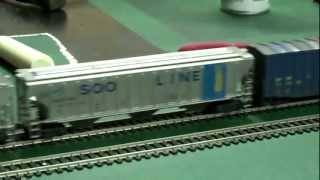 HD: CSX C40-8W 7654 runbys in HO scale on my layout.