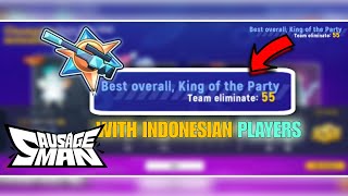 WOW 55 ELIMINATION 😳 with INDONESIAN PLAYER'S 🔥 | SAUSAGE MAN