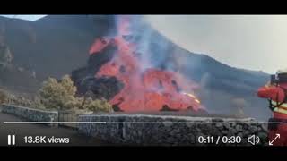 Amazing Ground View Of Lava From The Partial Collapse of Cumbre Vieja La Palma