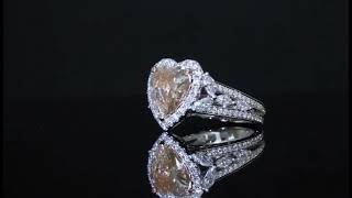 Heart Cut Eco-Friendly Diamond Halo Ring Lab Diamond Valentines Engagement Ring