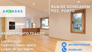 Apartamento T3 com 3 frentes com lugar de garagem, na Foz do Douro, Porto