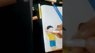 L Nobita and shizuka drawing