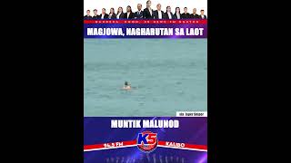 MAGJOWA NA NAGHAHARUTAN SA DAGAT, MUNTIK MALUNOD