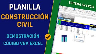 Sistema de Planillas de CONSTRUCCIÓN CIVIL en excel I Código vba