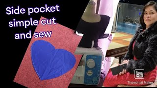 Side pocket from the heart🥰#dressmaking #tutorial