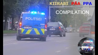 COMPILATION (Kiirabi + PÄA + PPA) Emergency Vehicles in Tartu and Tallinn. Alarms. Tartu + Tallinn