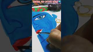 sri krishna Half face drawing #youtubeshorts #shorts#art #drawingviral #shortsviral #krishnastatus