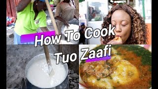 Street Food - How To Cook Tuo Zaafi In Ghana