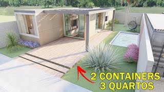 TOUR por uma casa container | DOIS MÓDULOS DE 12m |