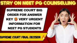 Neet PG Counselling on supreme court Big decision breaking news🔥 NBE |Neet PG latest Update #neetpg