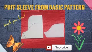 PUFF SLEEVE PATTERN from basic sleeve pattern//draft pattern #patternmaking