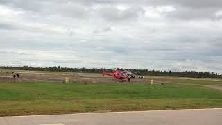 Helicopter explore in Angkor Wat In Cambodia