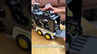 双层玩具警车拖车玩具